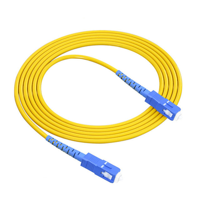 Simplex SC UPC G652D Modo Único 2.0mm Fibra Patch Cable 3m PVC Jacket Blue Conector durável para aplicações de telecomunicações