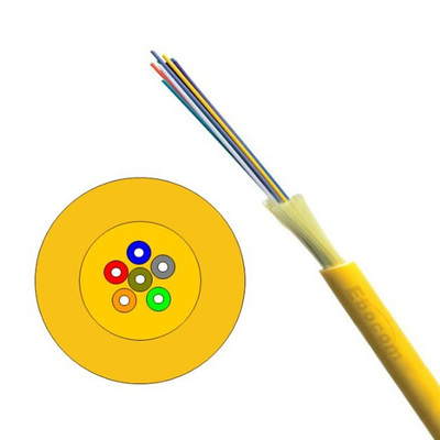 Cabos de fibra óptica G657A GJFJV com amortecimento apertado para interiores 6 núcleos LSZH Jaqueta amarelo para redes de distribuição de edifícios