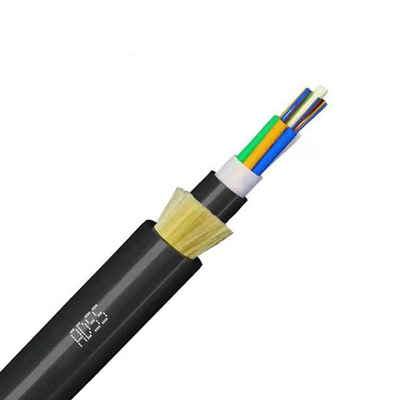 ADSS 48 Núcleo de modo único Fibra óptica cabo G652D tubo solto Design PE Jaqueta externa para instalação de linha de energia aérea