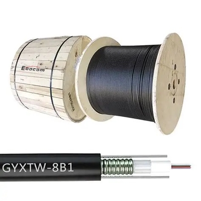 Cabos ópticos blindados GYXTW 4-12 núcleo G 652D Modo único FRP Força à prova d'água para dutos enterrados