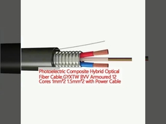 Cabo de fibra óptica híbrida fotoelétrica composta GYXTW RVV blindado 12 núcleos 1mm22 1.5mm22 com cabo de alimentação